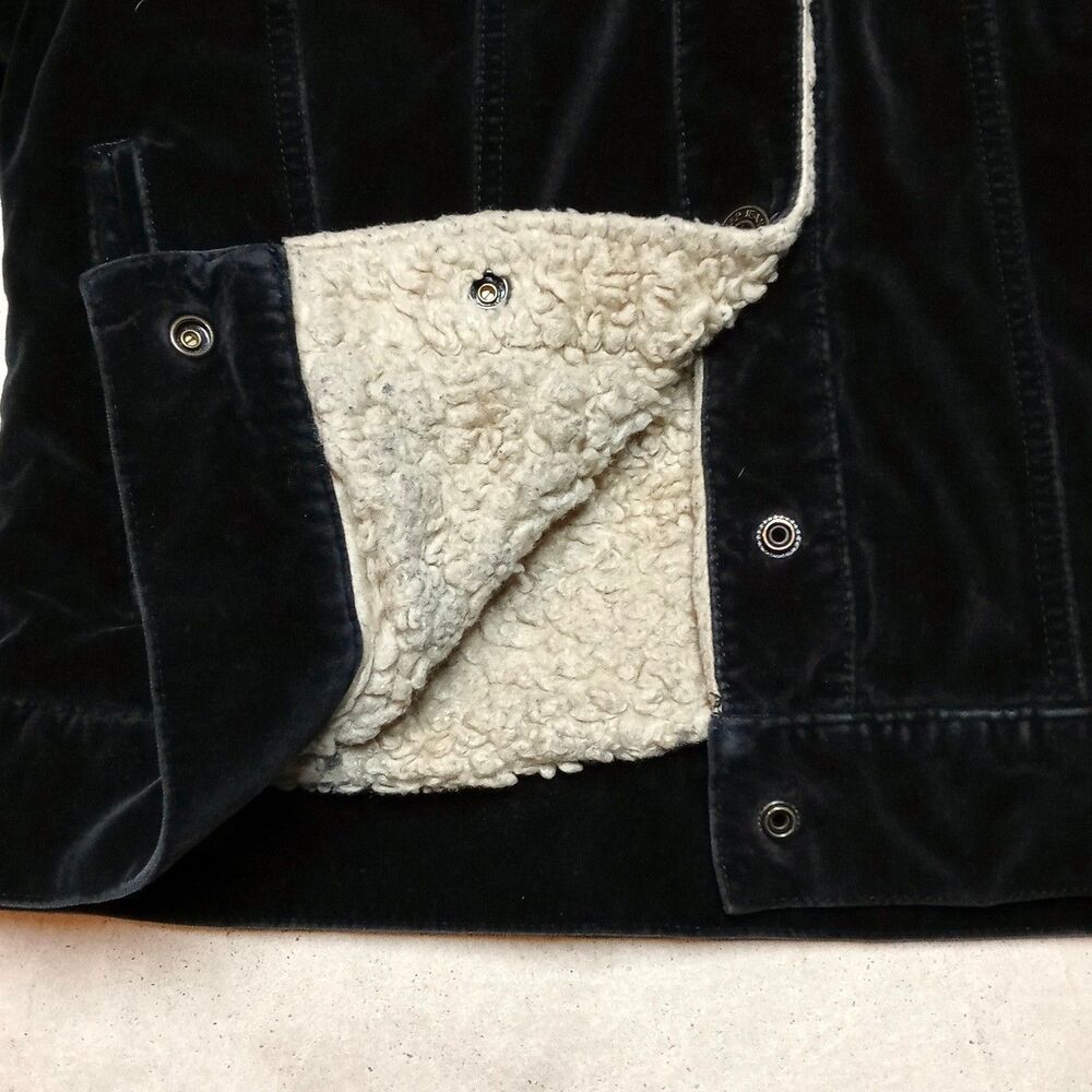 GAP Women’s Insulated Sherpa Lined Trucker Velour Y2K Jacket Size MEDIUM - Picture 3 of 8